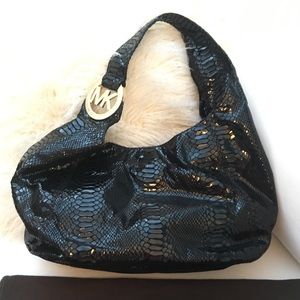 BNWT Michael Kors Snakeskin Embossed Leather Hobo